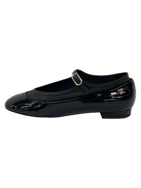 Chanel Flat Shoes 37 C Black CC Logo Leather